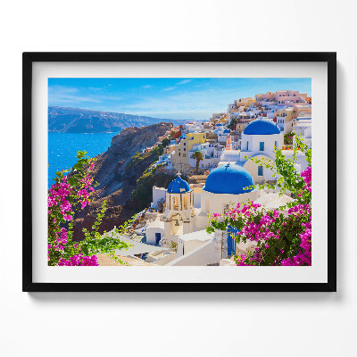 Obraz s rámem Pohled na řeckou architekturu Santorini