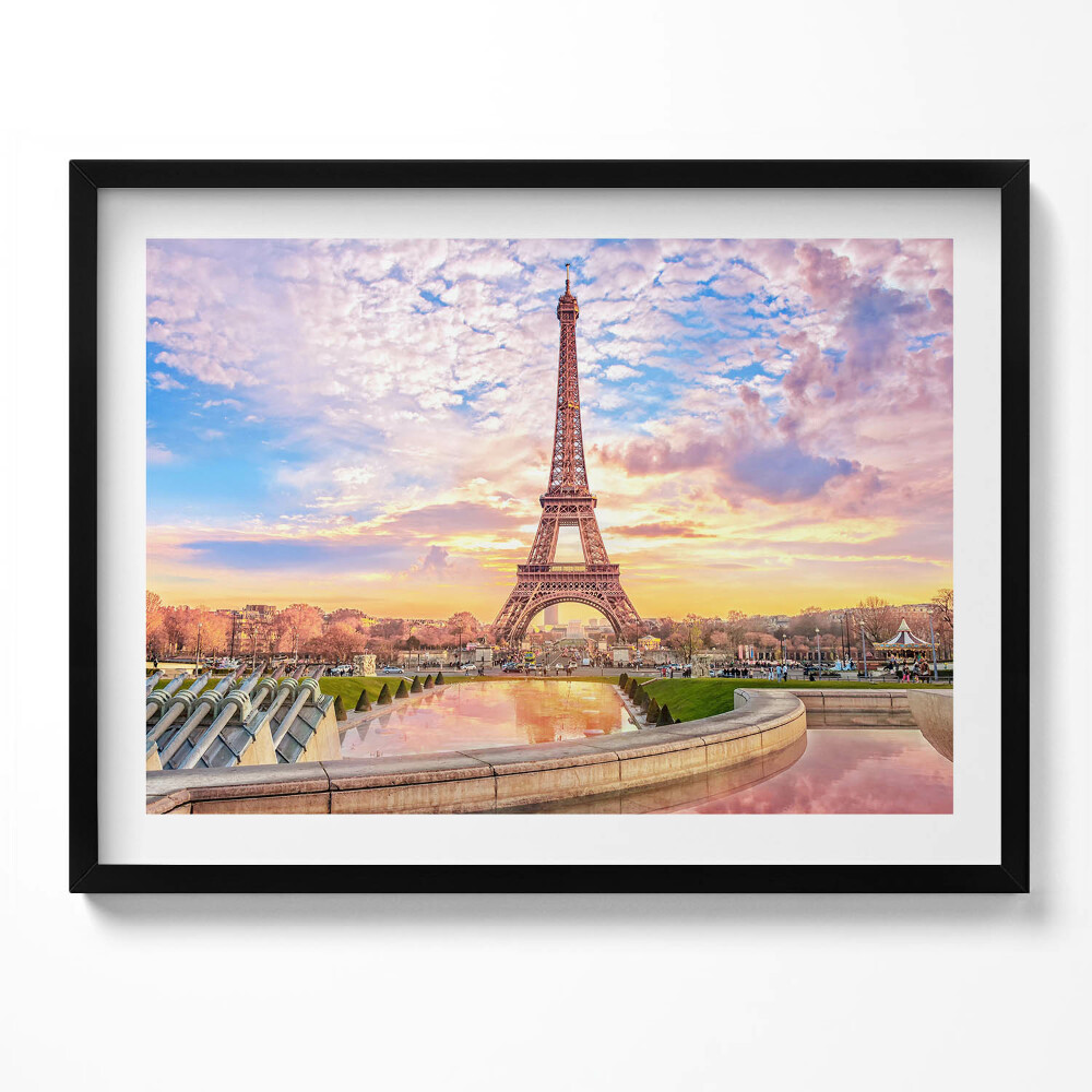 Obraz s rámem Romantický pohled na Eiffelovu věž v Paříži