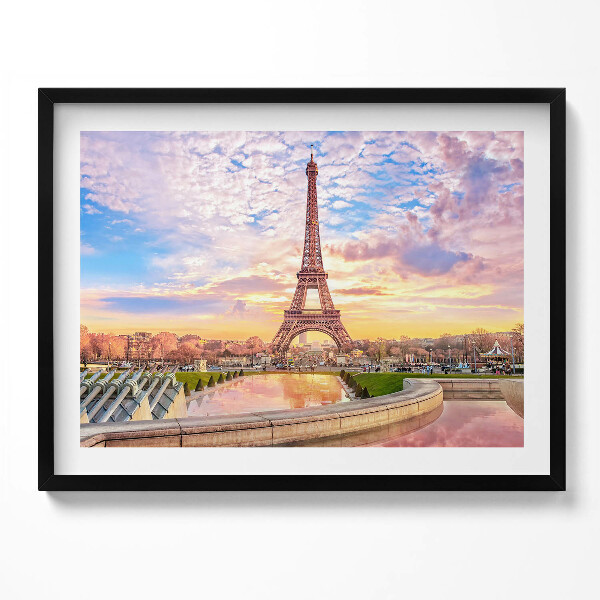 Obraz s rámem Romantický pohled na Eiffelovu věž v Paříži