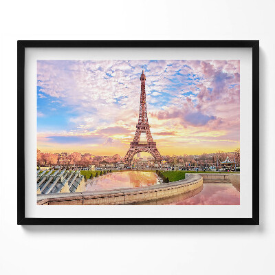 Obraz s rámem Romantický pohled na Eiffelovu věž v Paříži
