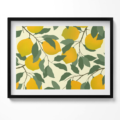 Obraz s rámem Ilustrace pro sicilskou citronovou kuchyni