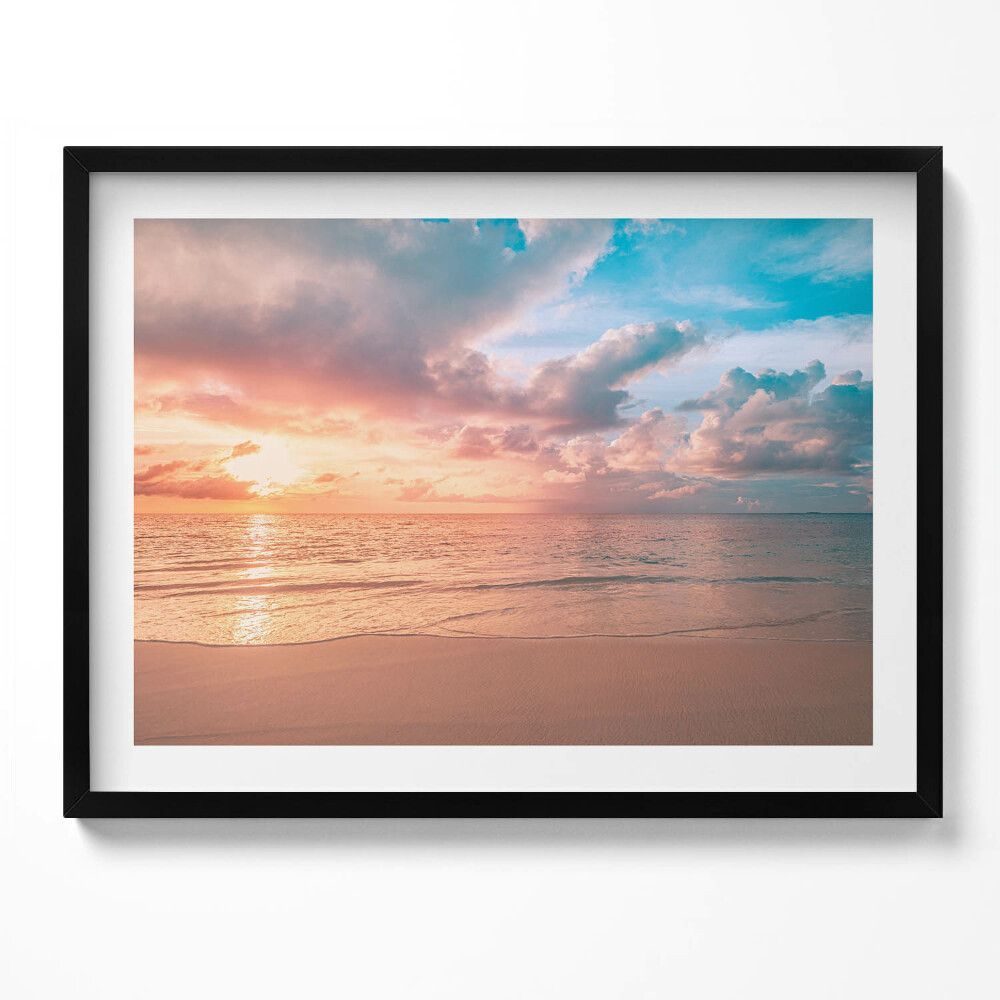 Obraz s rámem Romantický západ slunce nad mořem