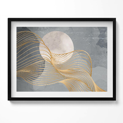 Obraz s rámem Abstraktní ilustrace měsíce se zlatem