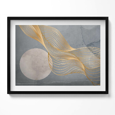Obraz s rámem Abstraktní ilustrace měsíce se zlatem
