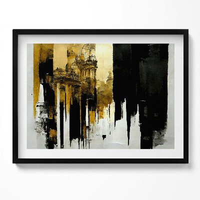 Obraz s rámem Abstraktní umění se zlatem