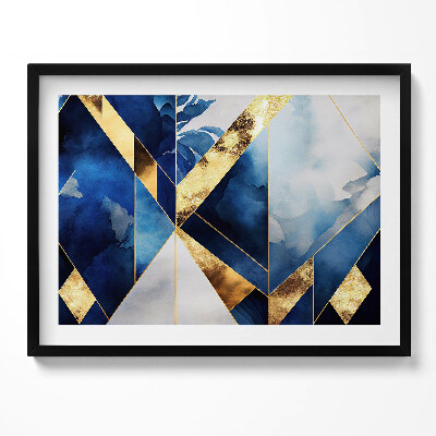 Obraz s rámem Geometrické kompozice se zlatem