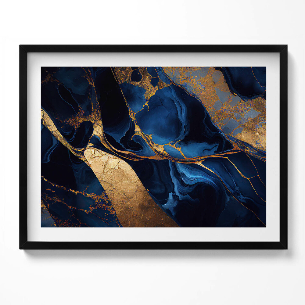 Obraz s rámem Mramor a zlato textury abstrakce