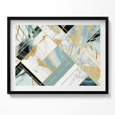 Obraz s rámem Geometrické abstrakce se zlatem