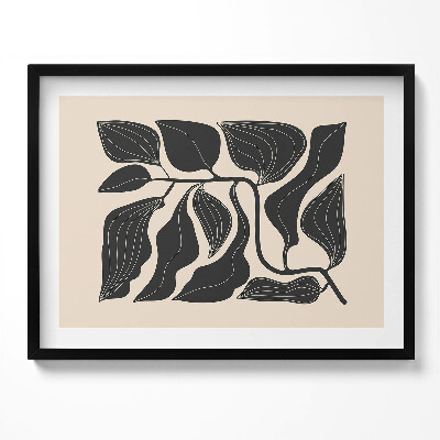 Obraz s rámem Minimalistické ilustrace listů rostlin