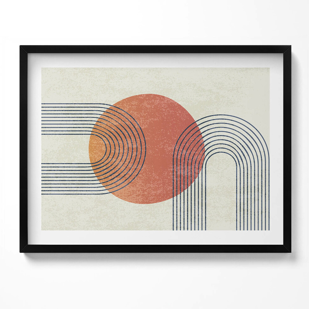 Obraz s rámem Moderní umění čáry a kruh
