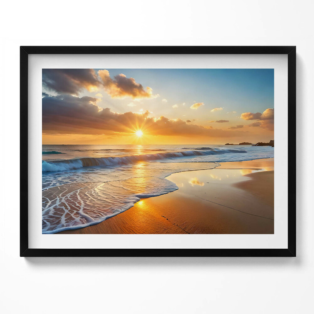 Obraz s rámem Západ slunce nad mořem