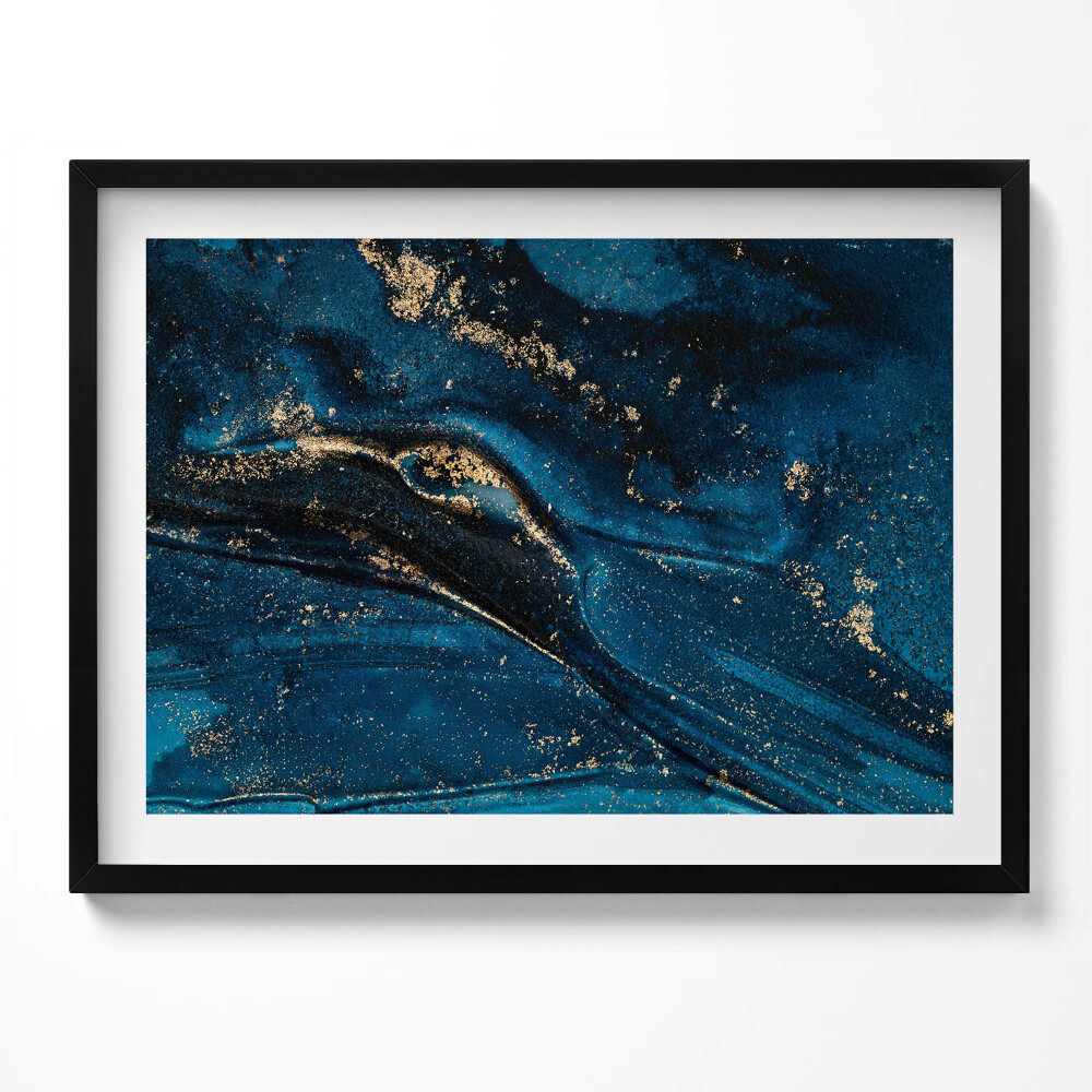 Obraz s rámem Tekutá abstrakce s částicemi zlata