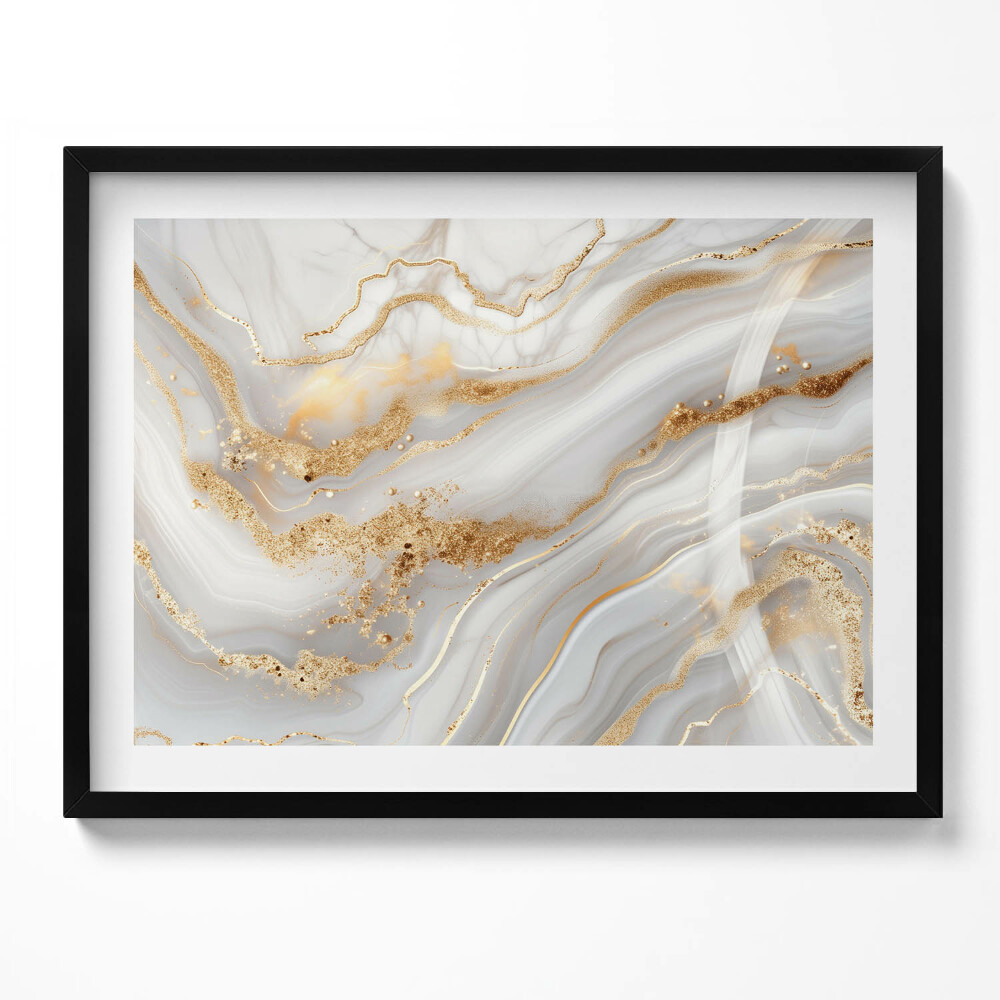 Obraz s rámem Textura mramoru se zlatem