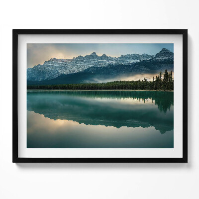 Obraz s rámem Krajina lesní jezero a hory