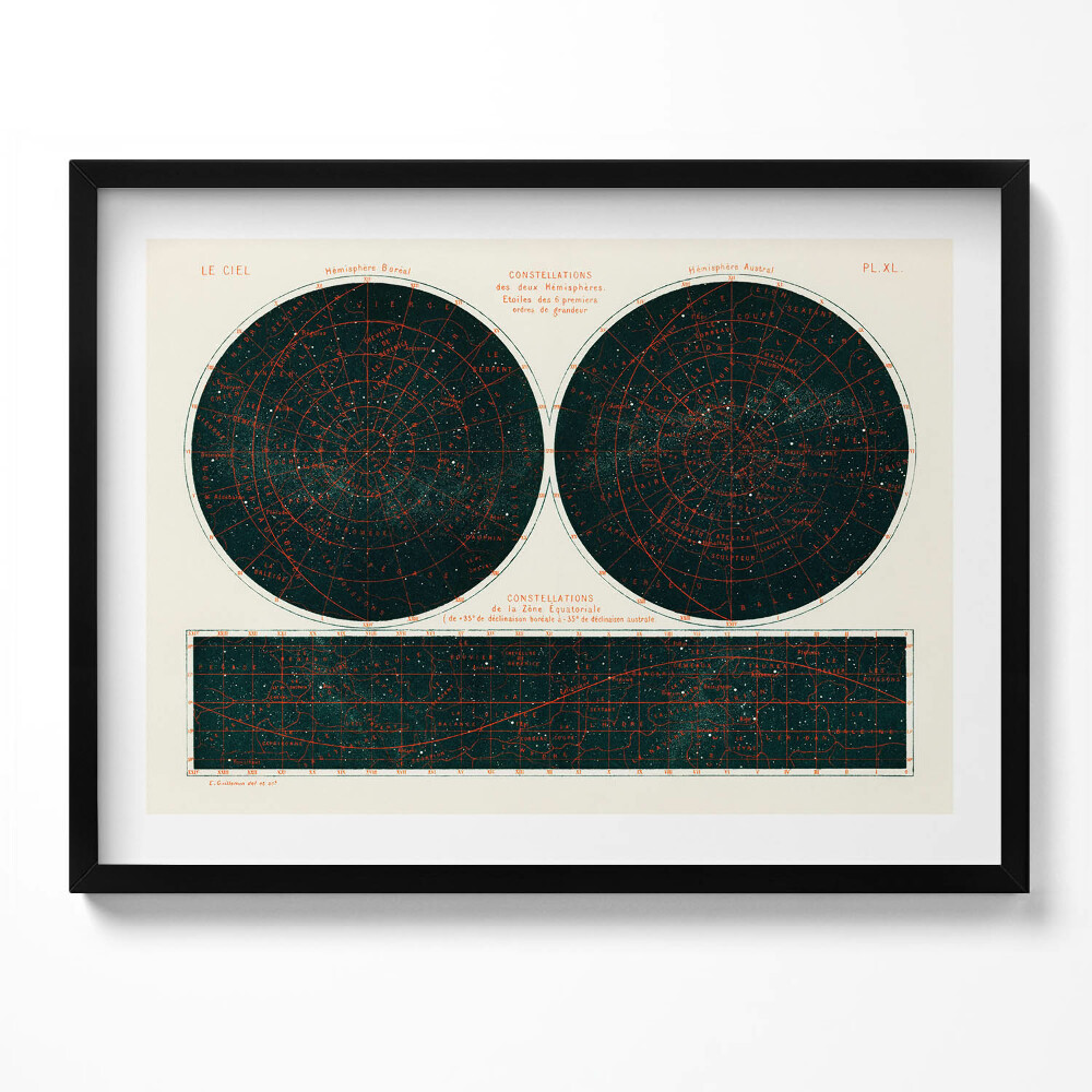 Obraz s rámem Obloha a vesmírná grafika