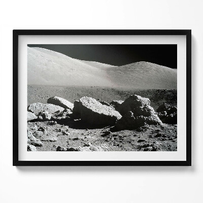 Obraz s rámem NASA fotografie kamenů na Měsíci
