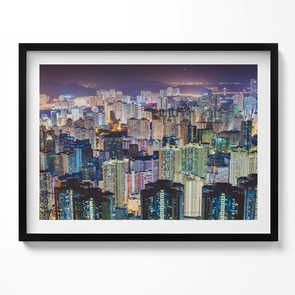 Obraz s rámem Osvětlené město v noci