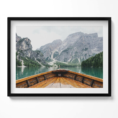 Obraz s rámem Pohled z lodi na horské jezero