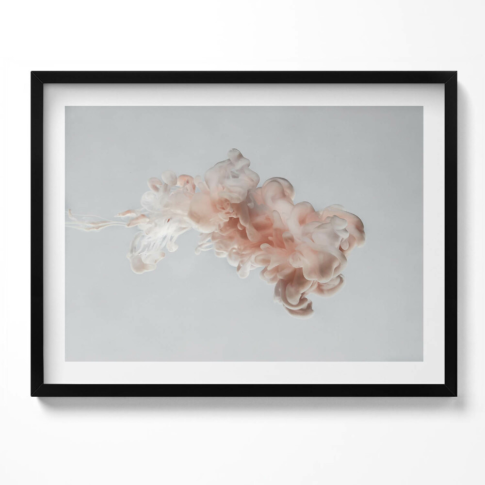 Obraz s rámem Abstraktní béžový inkoust ve vodě