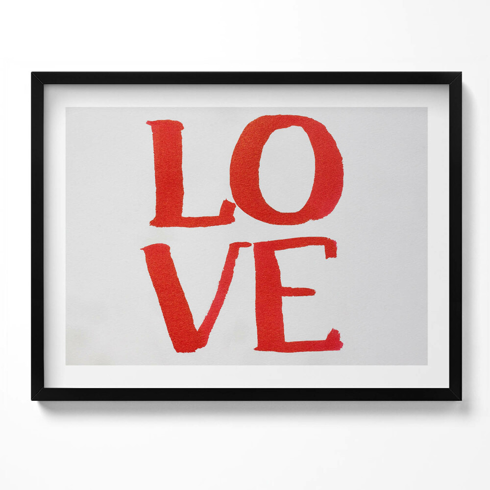 Obraz s rámem Červený graffiti nápis LOVE