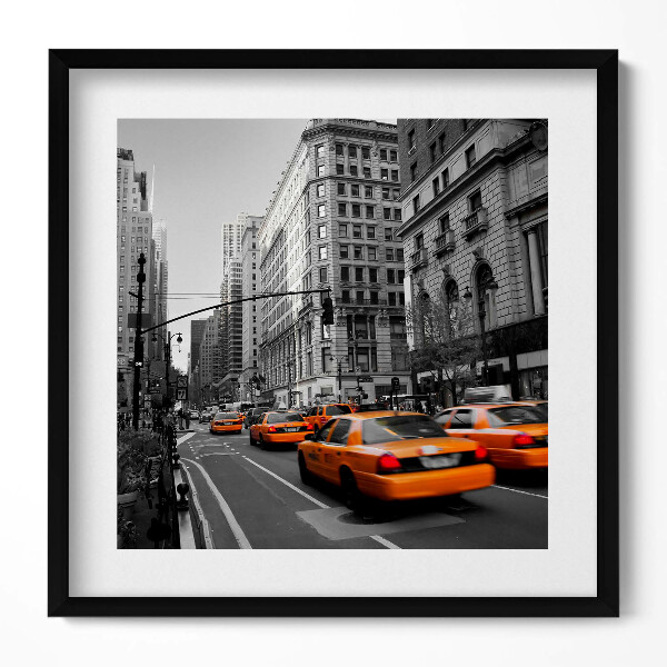 Obraz v rámu efektivní Taxi doprava na avenue na Manhattanu