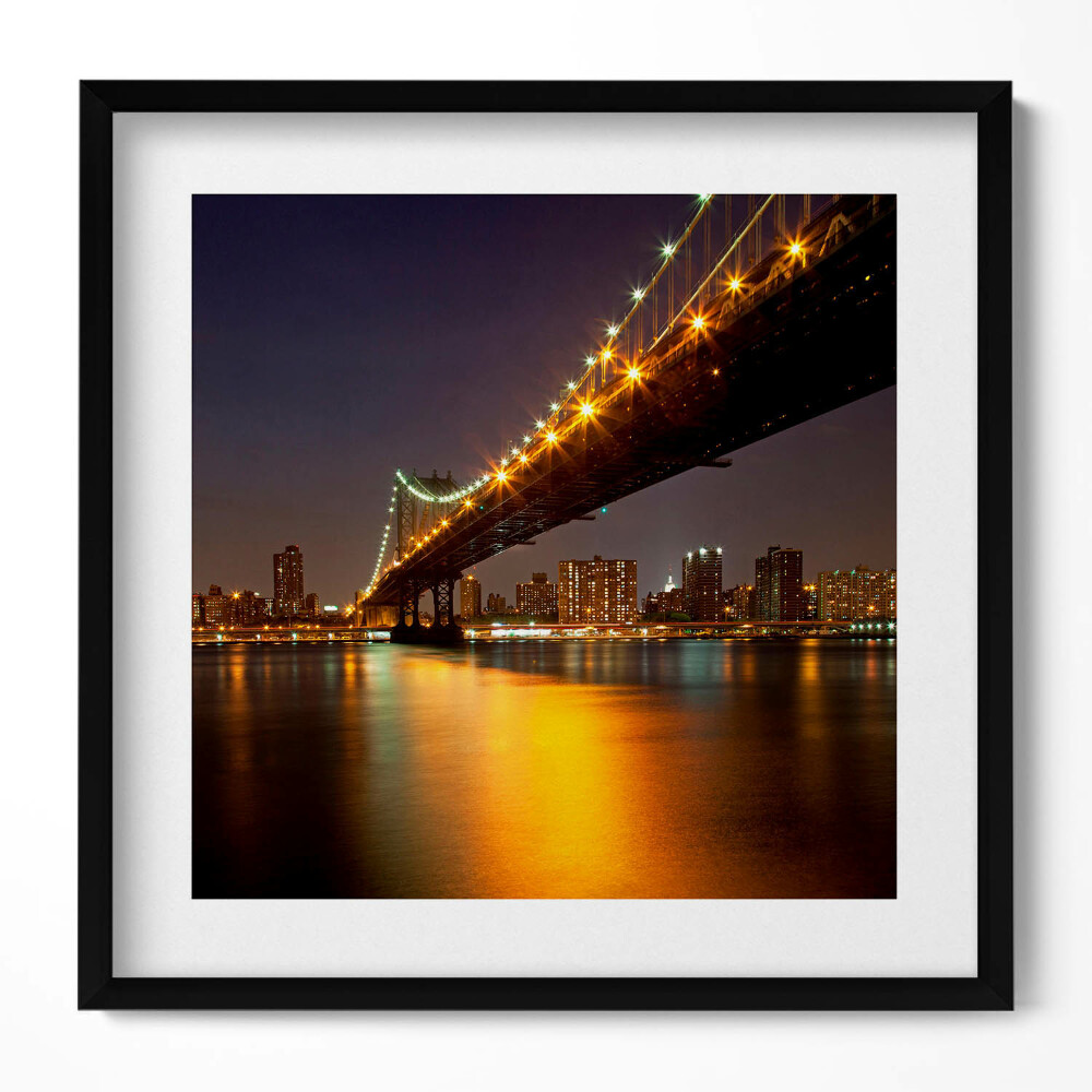 Obraz v rámu efektivní Osvětlený Brooklynský most v New Yorku