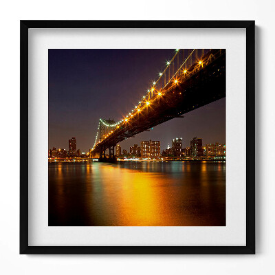 Obraz v rámu efektivní Osvětlený Brooklynský most v New Yorku