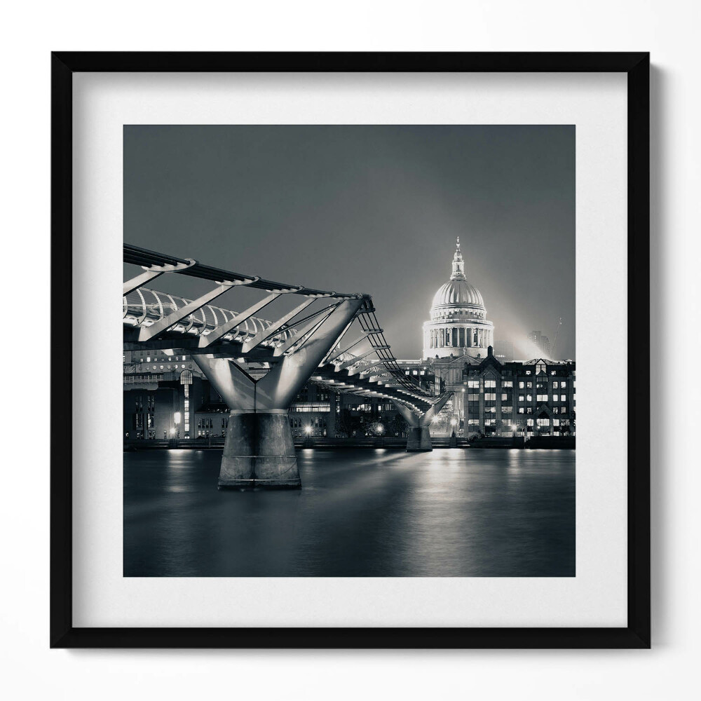 Obraz v rámu efektivní Černobílá městská krajina