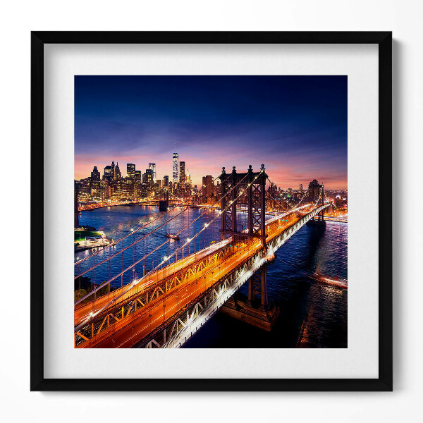 Obraz v rámu efektivní New York - západ slunce nad Manhattanem