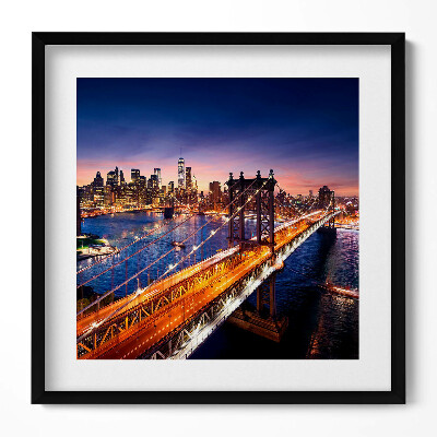 Obraz v rámu efektivní New York - západ slunce nad Manhattanem