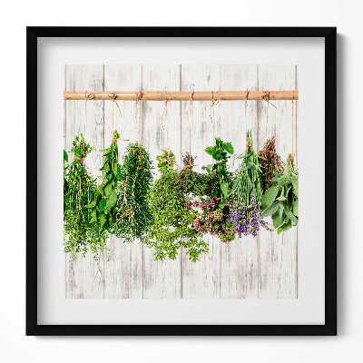 Obraz v rámu efektivní Sušené bylinky a rostliny