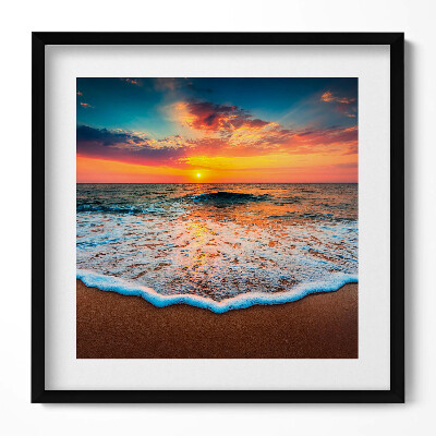 Obraz v rámu efektivní Krajina zapadajícího slunce nad mořem