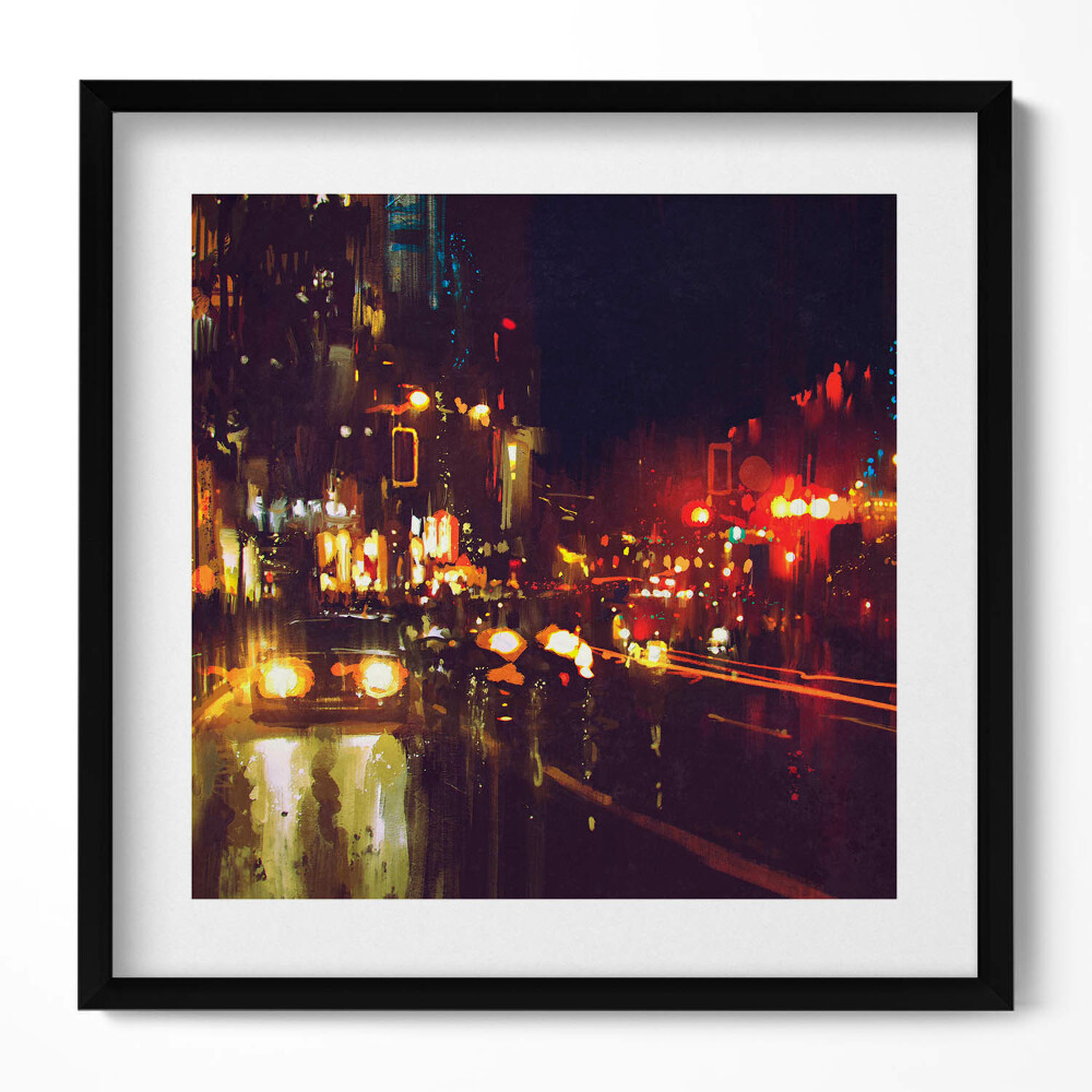 Obraz v rámu efektivní Rozmazané malované město