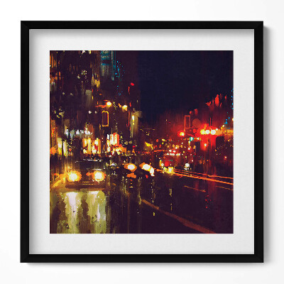 Obraz v rámu efektivní Rozmazané malované město