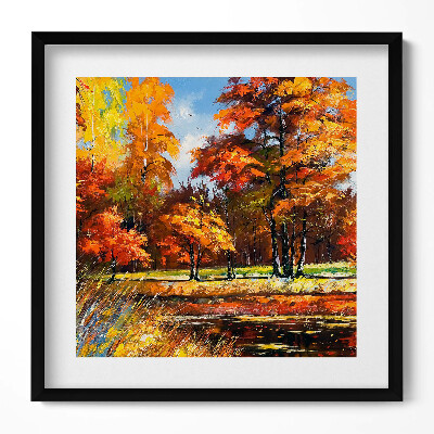 Obraz v rámu efektivní Malovaný podzim a řeka
