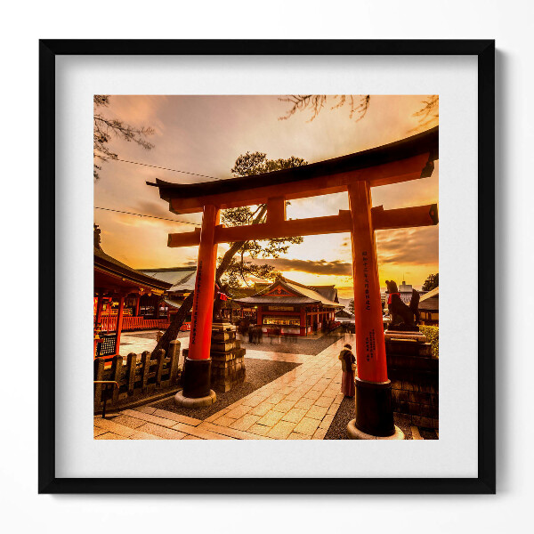 Obraz v rámu efektivní Japonská brána - asijská architektura