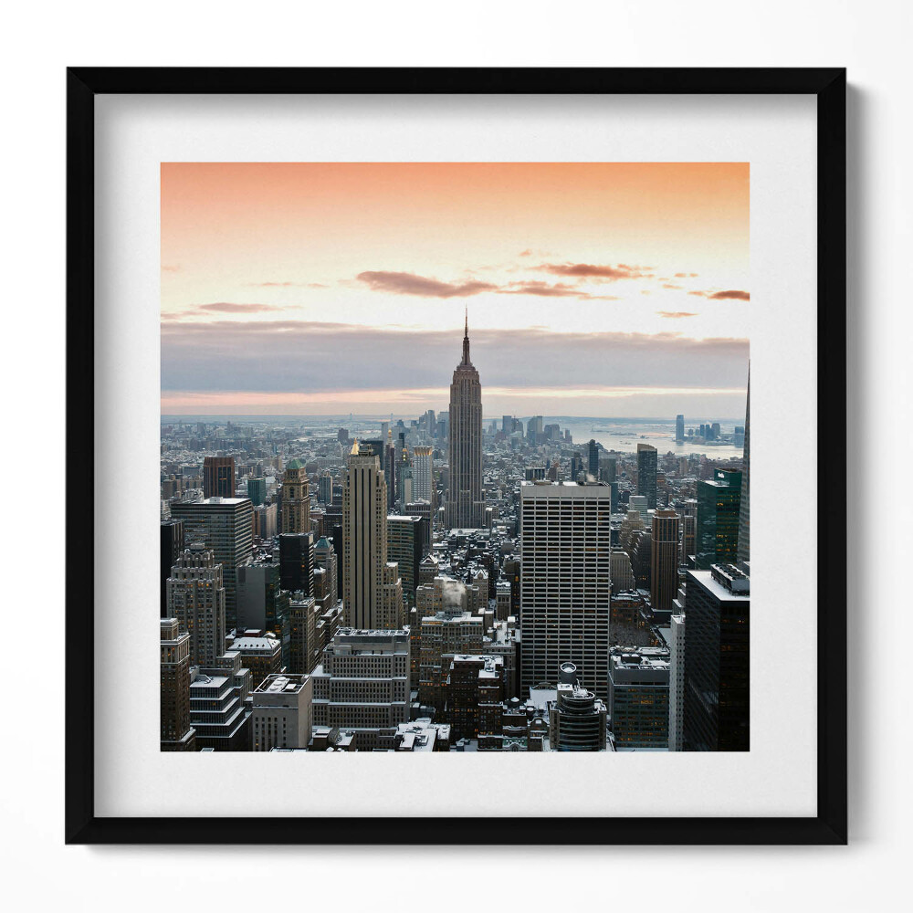 Obraz v rámu efektivní Panorama newyorské architektury