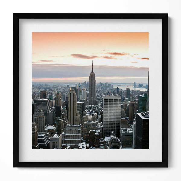 Obraz v rámu efektivní Panorama newyorské architektury