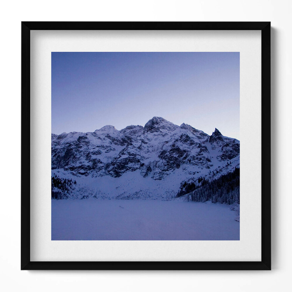 Obraz v rámu efektivní Krajina zasněžených hor