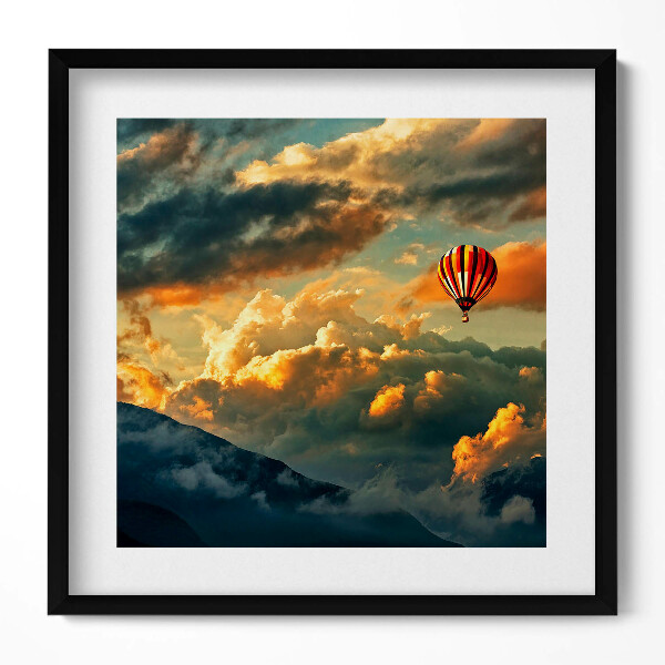 Obraz v rámu efektivní Let balónem mezi mraky