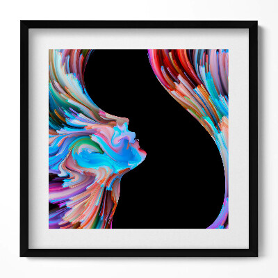 Obraz v rámu efektivní Abstraktní barevný obličej