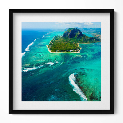 Obraz v rámu efektivní Tyrkysový oceán z ptačí perspektivy