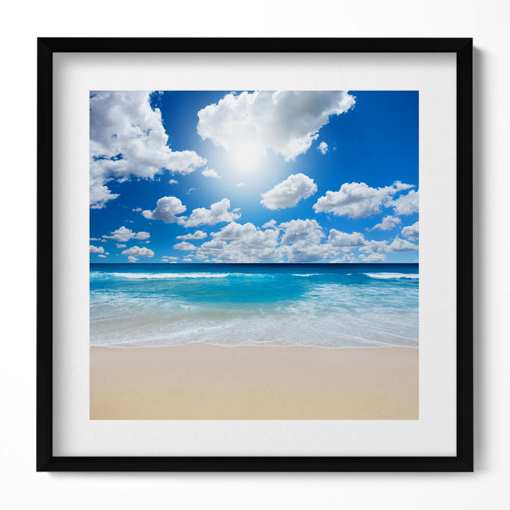 Obraz v rámu efektivní Pláž, moře a horizont