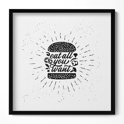Obraz v rámu efektivní Jezte vše, co chcete - nápis do kuchyně