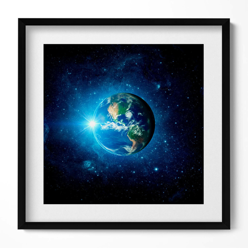 Obraz v rámu efektivní NASA - Země, galaxie a slunce