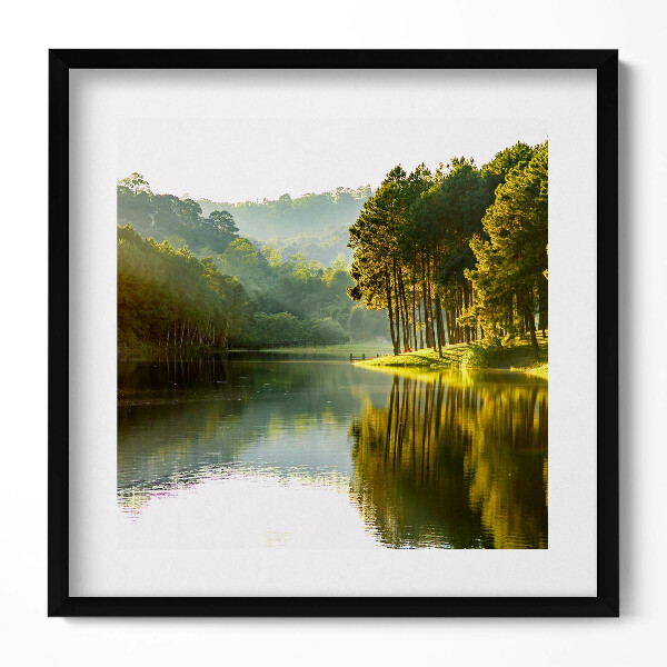 Obraz v rámu efektivní Zelená říční krajina