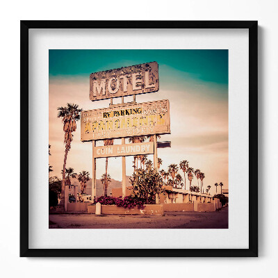 Obraz v rámu efektivní USA silniční znamení motelu