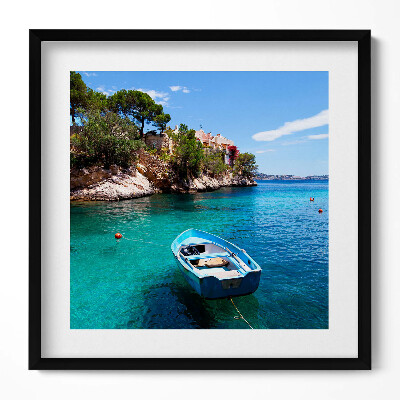 Obraz v rámu efektivní Loď na tyrkysové moře