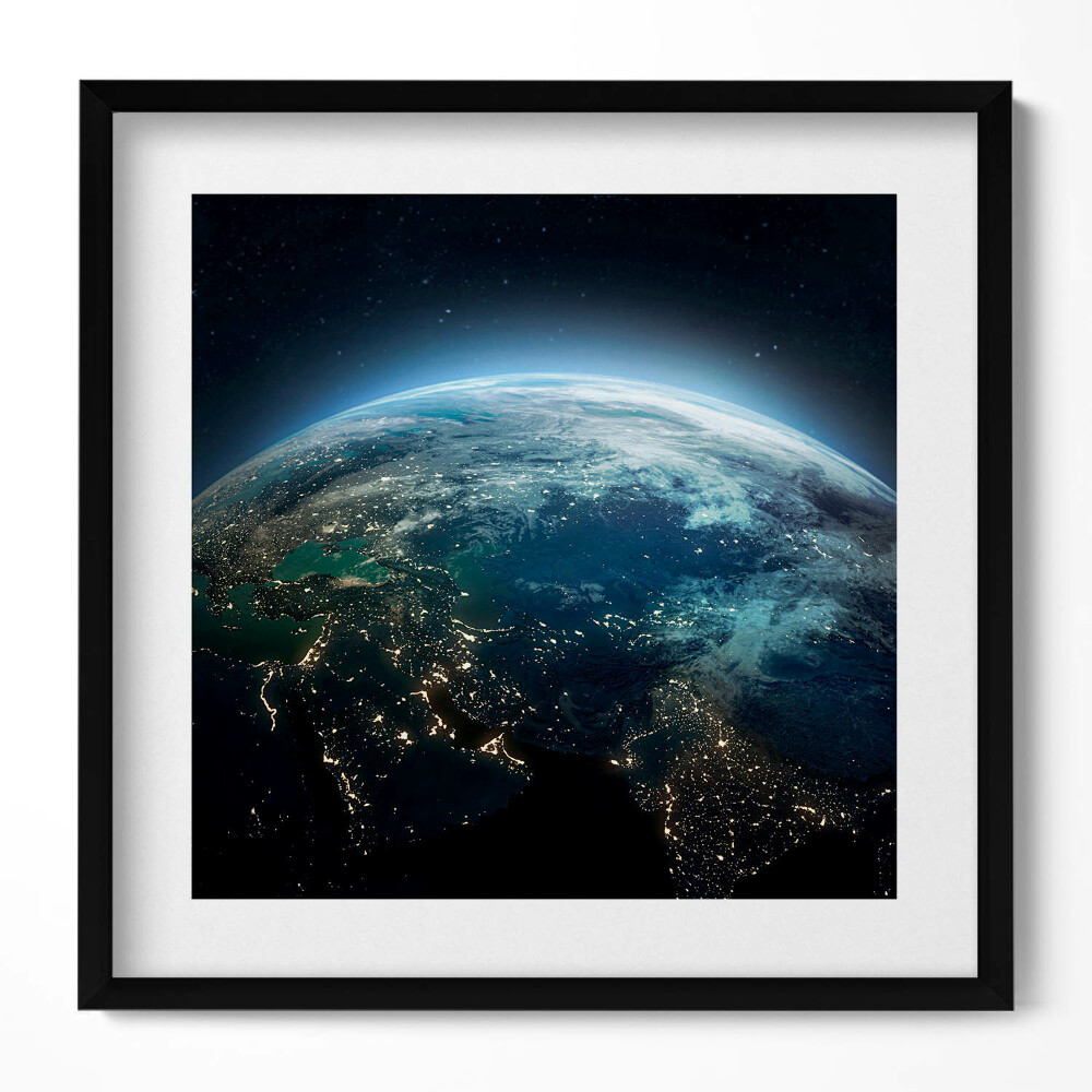 Obraz v rámu efektivní Pohled na Zemi z vesmíru