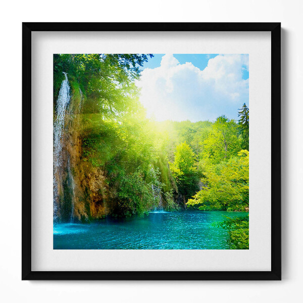 Obraz v rámu efektivní Krajina modré laguny